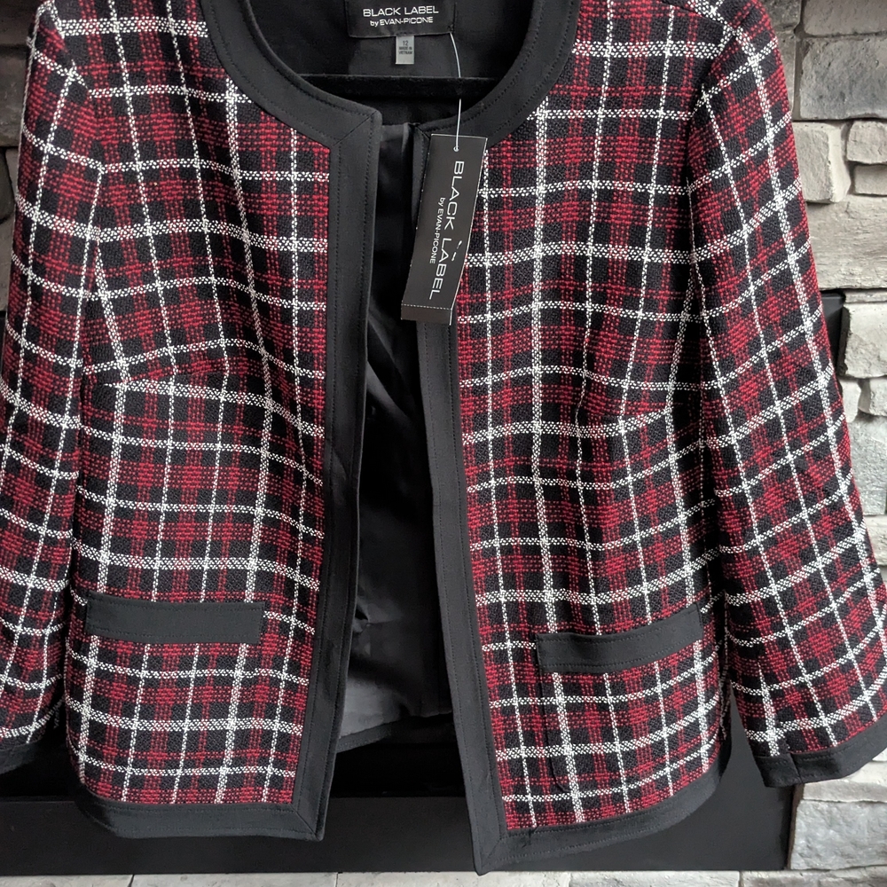 Black Label Women's Red and Black Plaid Jacket